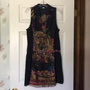 Drop waist multi-colored tunic/dress